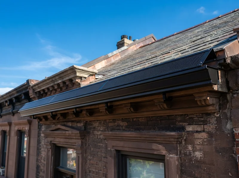 Newly installed gutter guards in Brooklyn Newly installed gutter guards in Brooklyn