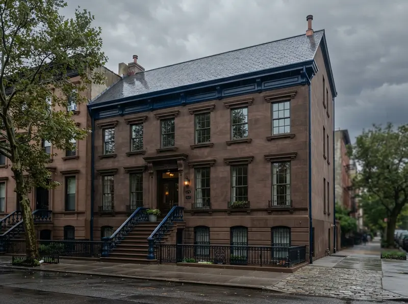 New roof and navy blue gutters in New roof and navy blue gutters in