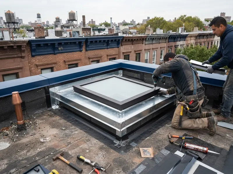 Professional skylight installation on roof Professional skylight installation on roof